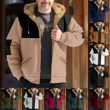 Мужская зимняя куртка с принтом, мужская повседневная куртка с капюшоном на молнии L армия зеленый