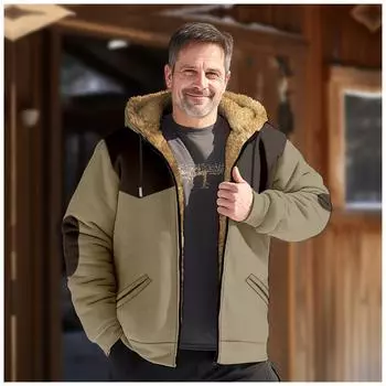 Мужская зимняя куртка с принтом, мужская повседневная куртка с капюшоном на молнии M чёрный