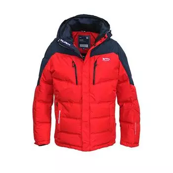 Мужская зимняя куртка, толстое теплое хлопковое стеганое пальто, лоскутная парка с капюшоном M красный