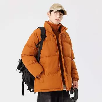 Мужская зимняя куртка, водонепроницаемый ветрозащитный капюшон, хлопковое пальто, съемное толстое теплое хлопковое пальто L чёрный