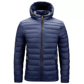 Мужская зимняя легкая пуховая куртка с капюшоном, теплая пуховая куртка, легкая свободная пуховая куртка больших размеров XS
