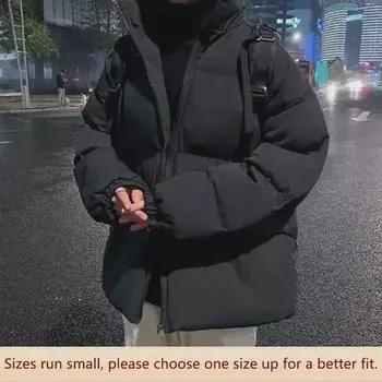 Мужская зимняя модная куртка 2023 года с хлопковой подкладкой и воротником-стойкой - теплое и утолщенное пальто L розовый