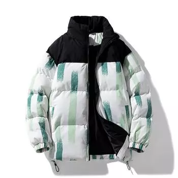 Мужская зимняя новая брендовая куртка с хлопковой подкладкой с постепенным изменением Tide, пара в гонконгском стиле, цветная куртка с хлопковой подкладкой с воротником S синий