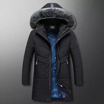 Мужская зимняя новая хлопковая одежда Мужская молодежная хлопковая одежда с капюшоном Средней длины утолщенная теплая повседневная мужская хлопковая одежда Модная M