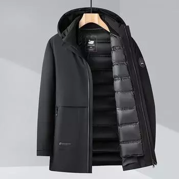 Мужская зимняя новая куртка-пуховик универсальная повседневная утепленная куртка с капюшоном M