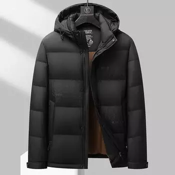 Мужская зимняя новая мужская упитанная куртка больших размеров со съемной шапкой, теплая куртка 3XL