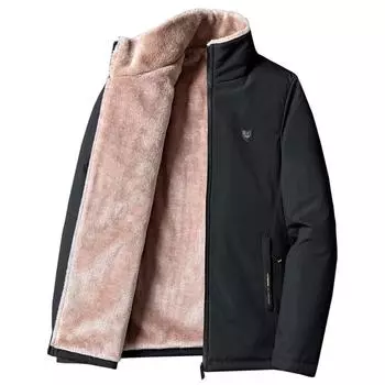 Мужская зимняя новая повседневная классическая теплая толстая флисовая парка, куртка, мужская осенняя модная ветрозащитная парка с карманами, мужская парка больших размеров M чёрный