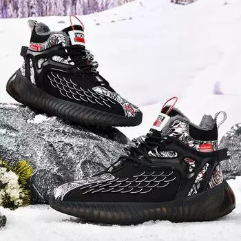 Мужская зимняя обувь больших размеров, модная, легкая, плюшевая, теплая, из хлопка, зимние ботинки, повседневная, спортивная, из хлопка 39 белый