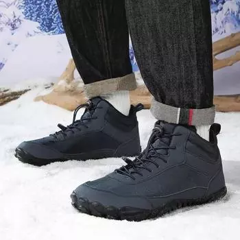 Мужская зимняя обувь Ботильоны для босоножек Ботильоны для пар Ботильоны для снегоступов Уличная походная обувь Меховые теплые плюшевые ботинки Botas Mujer Invierno 36 чёрный
