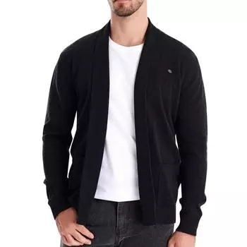 Мужская зимняя однотонная куртка-свитер с длинным рукавом, мужской свободный однотонный вязаный кардиган M