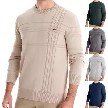 Мужская зимняя однотонная толстовка с длинным рукавом, мужская свободная полосатая повседневная толстовка с круглым вырезом M