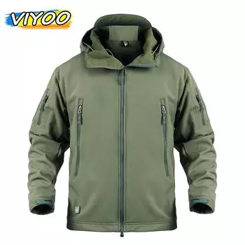 Мужская зимняя осенняя куртка-гонщик с капюшоном из мягкого флиса, водонепроницаемая куртка на молнии для походов, ветровка для мужчин S серый
