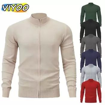 Мужская зимняя осенняя одежда Трикотаж Трикотаж Свитер Пуловеры Толстовки Кардиган Водолазка Свитер для мужчин M бежевый
