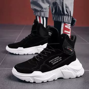 Мужская зимняя осенняя уличная обувь, легкие толстые ботинки для снега, теплая обувь, высокие толстые кроссовки 39