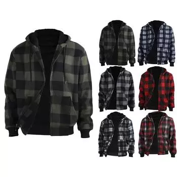 Мужская зимняя полосатая повседневная вязаная кофта модная куртка с капюшоном для мужчин L чёрный