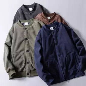 Мужская зимняя повседневная бейсбольная куртка с воротником-стойкой - флис с хлопковым бархатом, модный стиль Flight XXL коричневый