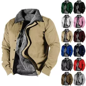 Мужская зимняя Повседневная куртка на пуговицах с длинным рукавом и принтом на Хэллоуин, толстое пальто XXXL белый