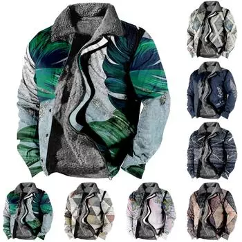 Мужская зимняя Повседневная куртка на пуговицах с длинным рукавом и принтом на Хэллоуин, толстое пальто XXXXXL жёлтый