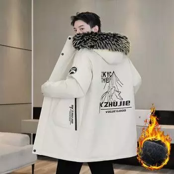 Мужская зимняя повседневная куртка с капюшоном из полиэстера, пальто, стандартный крой, удлиненная, цветная верхняя одежда, из неэластичной ткани, с застежкой-молнией M (80-50 kg)