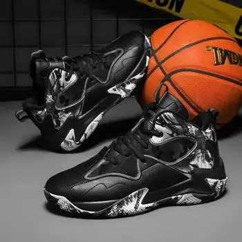 Мужская зимняя повседневная обувь, размеры 36-48, студенческие высокоэластичные нескользящие износостойкие баскетбольные кроссовки, мужские бархатные теплые хлопковые кроссовки 36