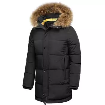 Мужская зимняя повседневная парка с длинным толстым меховым воротником и капюшоном, куртка, мужская осенняя модная теплая ветрозащитная карманная шляпа, парка для мужчин L