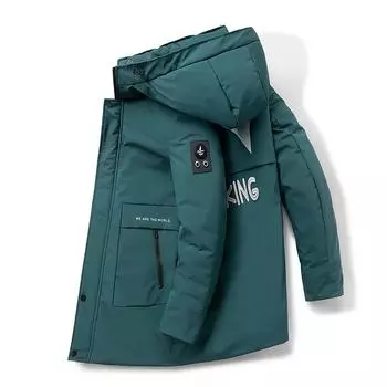 Мужская зимняя пуховая куртка с капюшоном больших размеров, бархатная толстая теплая куртка, свободная мужская куртка больших размеров