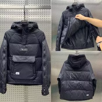 Мужская зимняя рабочая одежда на молнии, хлопковое пальто, модное повседневное короткое пальто с капюшоном, утепленное теплое однотонное мужское пальто XXXXXL белый