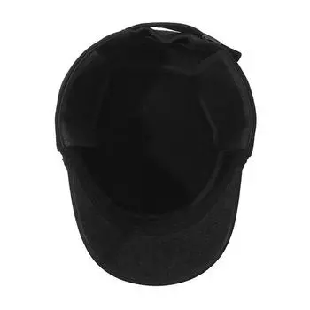 Мужская зимняя шапка с плоским верхом, флисовая утолщенная шапка, шерстяная хлопковая шапка для улицы, теплая защита для ушей для людей среднего и пожилого возраста Adjustable серый