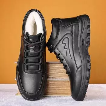 Мужская зимняя шерстяная и меховая обувь с высоким берцем для спорта и отдыха на открытом воздухе 40