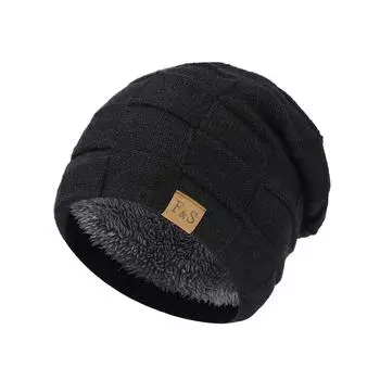 Мужская зимняя шерстяная шапка, модная шапка, зимняя флисовая защитная шапка, вязаная шапка, прямые продажи с фабрики тёмно-синий