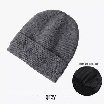 Мужская зимняя шерстяная шапка с бархатной подкладкой — стильная и теплая для использования на открытом воздухе light board with velvet серый