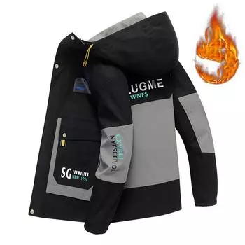 Мужская зимняя теплая куртка с подкладкой, утолщенная, свободная, большого размера, снежная куртка 4XL