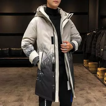 Мужская зимняя теплая повседневная куртка с меховым капюшоном, парки, мужские уличные модные теплые армейские пальто с толстыми карманами, парки M серый