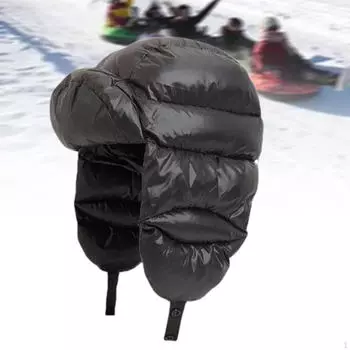 Мужская зимняя теплая шапка мягкая модная для активного отдыха на велосипеде кемпинга чёрный