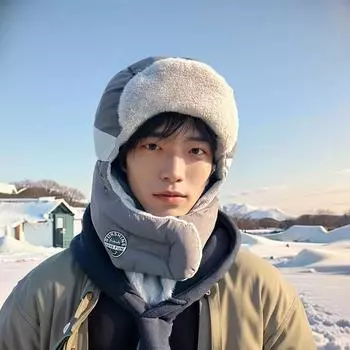 Мужская зимняя теплая ветрозащитная лыжная шапка-ушанка с флисовой подкладкой, устойчивая к холоду, для велоспорта, пилотская шапка-ушанка с шейным платком