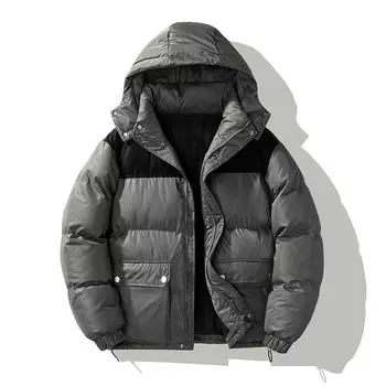 Мужская зимняя толстая теплая куртка с капюшоном на хлопковой подкладке, модный новый яркий ветрозащитный топ для лица M хаки