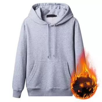 Мужская зимняя толстовка с капюшоном больших размеров Snow Warm с подкладкой из флиса, теплая толстовка с капюшоном 5XL