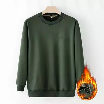 Мужская зимняя толстовка с капюшоном большого размера с подкладкой, свободная однотонная повседневная толстовка с капюшоном 5XL