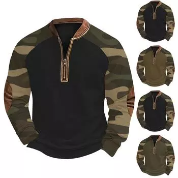 Мужская зимняя толстовка с пряжкой Мужская толстовка с принтом L армия зеленый