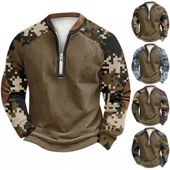 Мужская зимняя толстовка с пряжкой Мужская толстовка с принтом XL бежевый