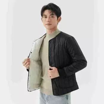 Мужская зимняя удобная стильная рубашка из овечьей шерсти, сохраняющая тепло, короткая хлопковая рубашка, хлопковая одежда, утолщенная с подкладкой, теплые топы для мужчин 2168 M