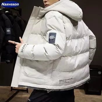 Мужская зимняя утепленная рабочая одежда, хлопковая куртка, повседневная куртка-пуховик с капюшоном, мужская куртка M