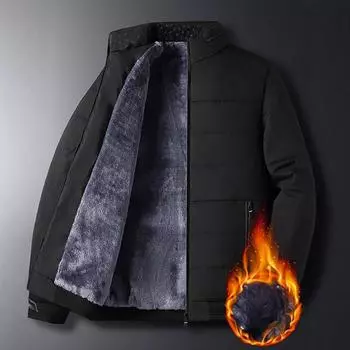 Мужская зимняя ветрозащитная куртка с флисовой подкладкой, теплое дышащее пальто на молнии с подкладкой из шерпы, удобные повседневные куртки с длинным рукавом для мужчин, большие размеры M-4XL M бордовый