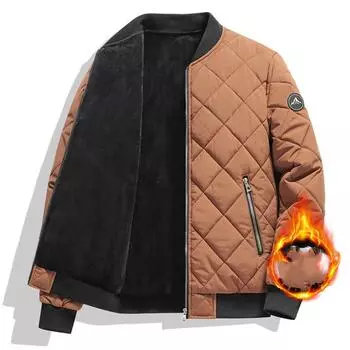 Мужская зимняя винтажная теплая джинсовая куртка с подкладкой, теплое пальто с застежкой-молнией из денима 8XL чёрный