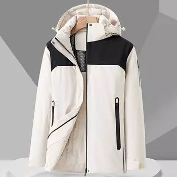 Мужская зимняя водонепроницаемая куртка для пешего туризма, кемпинга, катания на лыжах, теплое пальто, ветровка для активного отдыха, толстый флис, одежда для скалолазания XXXXXL белый