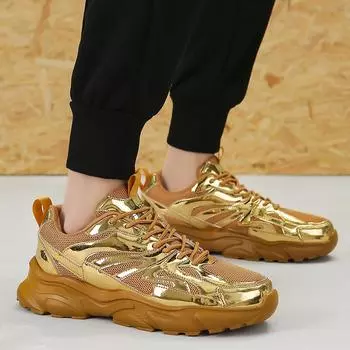 Мужская золотая спортивная обувь кроссовки студенческие хип-хоп черные туфли высокие баскетбольные кроссовки большого размера EU: 39 чёрный