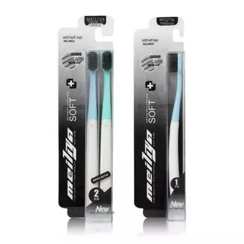 Мужская зубная щетка с мягкой щетиной и бамбуковым углем - набор для домашнего хозяйства для взрослых Single-pack