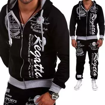 Мужские 2-х предметные спортивные костюмы кардиган на молнии с принтом толстовки спортивные штаны комплекты XXXL