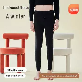 «Мужские 500 г супер толстые теплые брюки - высококачественные осенние нижние брюки из акрила и бархата Yifei» XL, female, DDA5021-SHS темно-серого