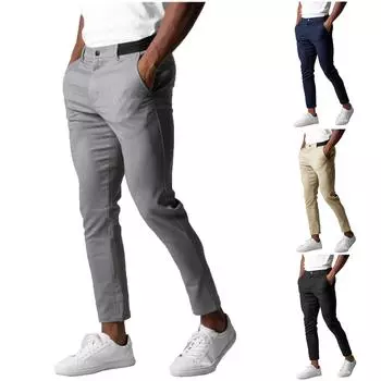 Мужские активные брюки-чиносы стандартного кроя Гардероб для взыскательных джентльменов Брюки для повседневной носки L